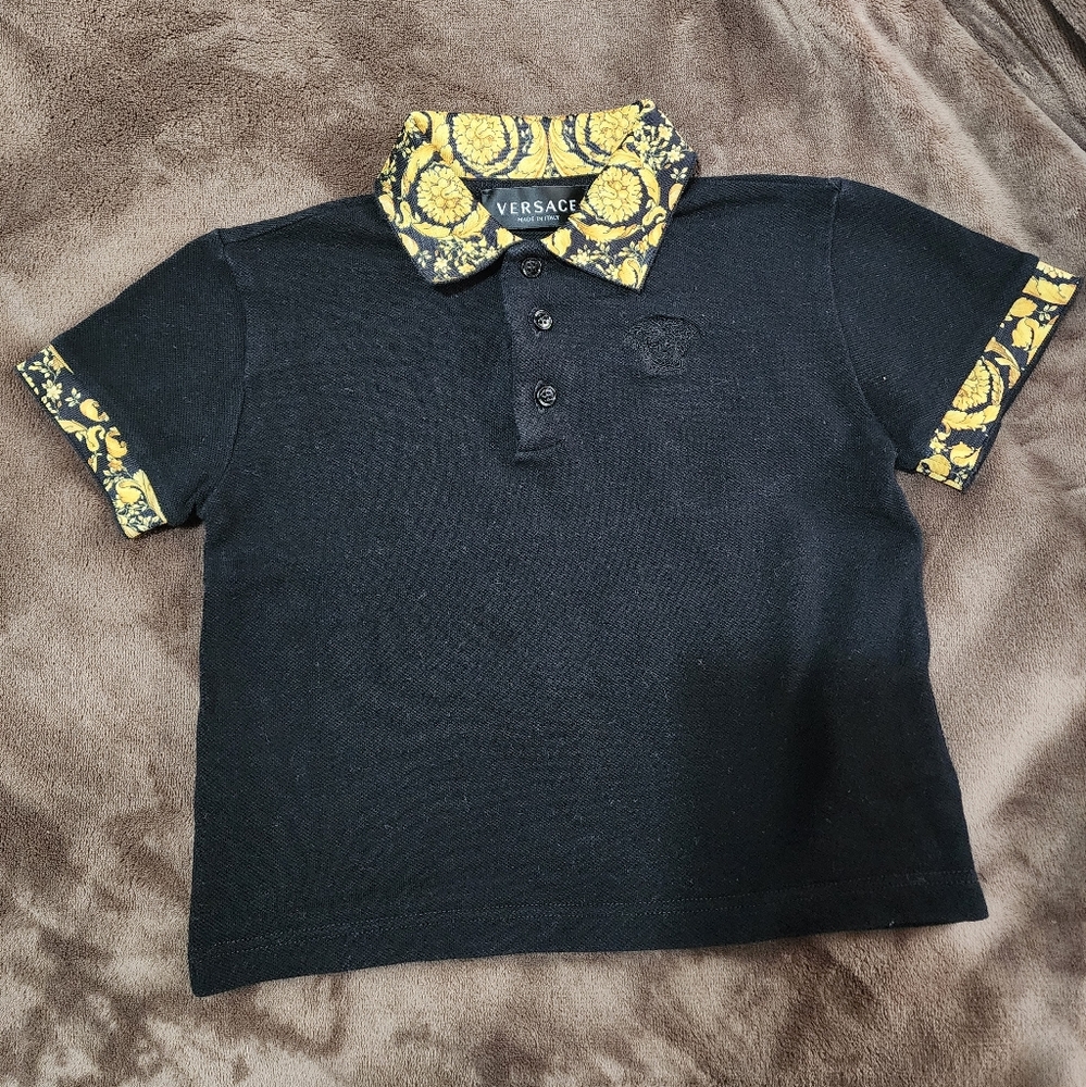 Versace Toddler Baroque Medusa Embroidery Polo